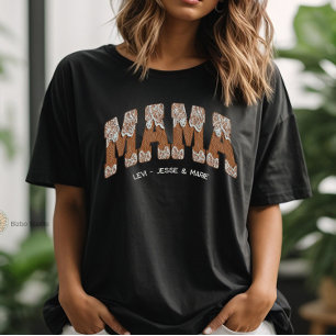 Leather Vintage Lace Country Varsity Mama T-Shirt Tri-Blend Shirt