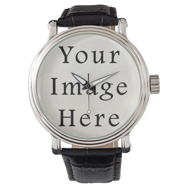 Leather Watch Personalised Wrist Watches Template (Front)