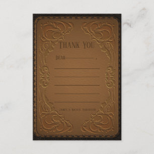 Leather Western West Cowboy Birthday Thank You