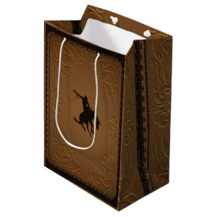 Leather Western Wild West Cowboy Birthday Party Medium Gift Bag