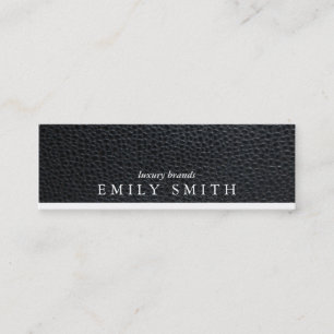 Leather / White Accent Mini Business Card