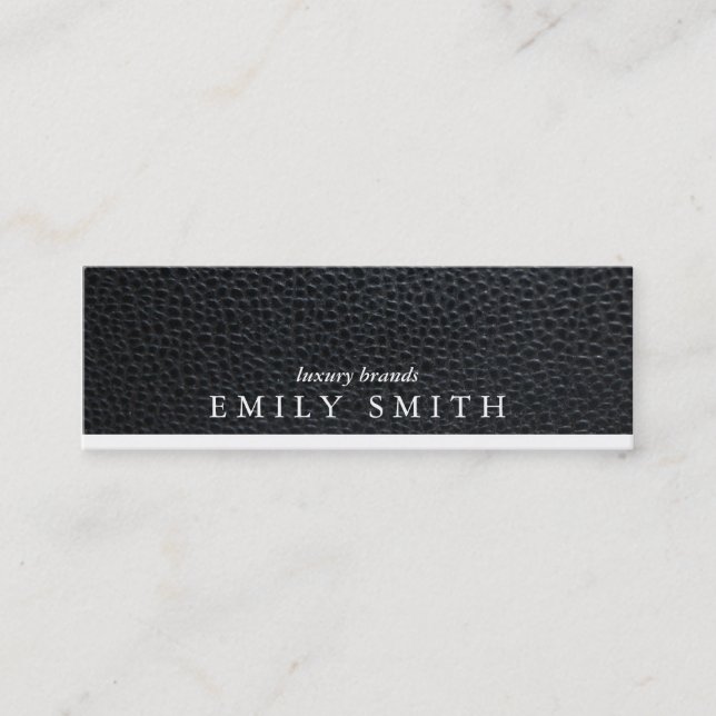 Leather / White Accent Mini Business Card (Front)