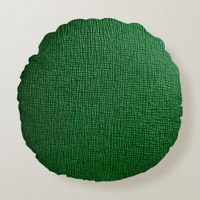 Leather with abstract pattern in green colour. Abs Round Cushion (Front)