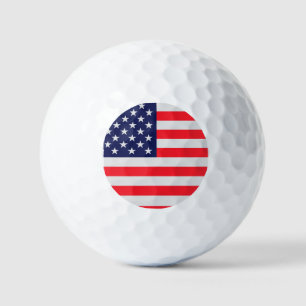 Leather with Flag of USA Golf Balls
