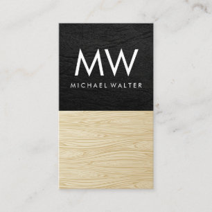 Leather   Wood Business Card