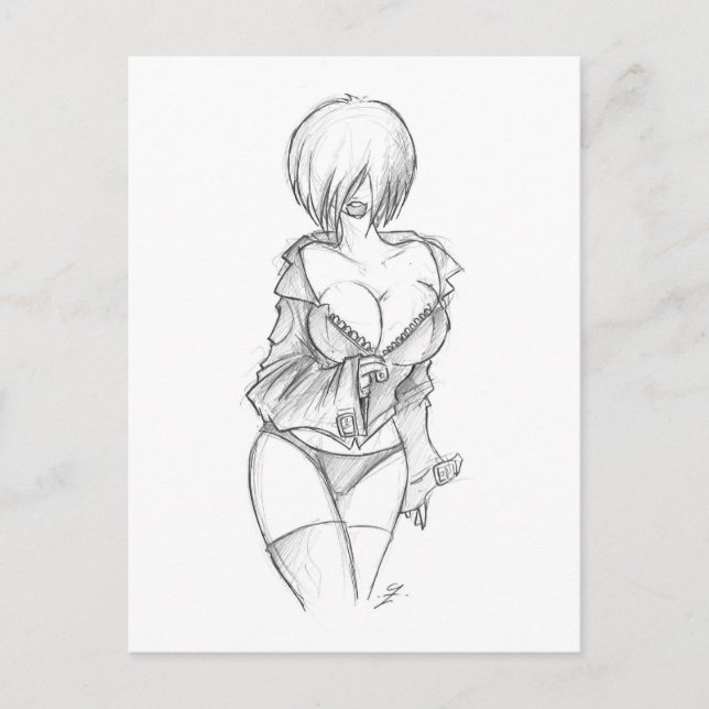 Leather Zip Postcard (Front)