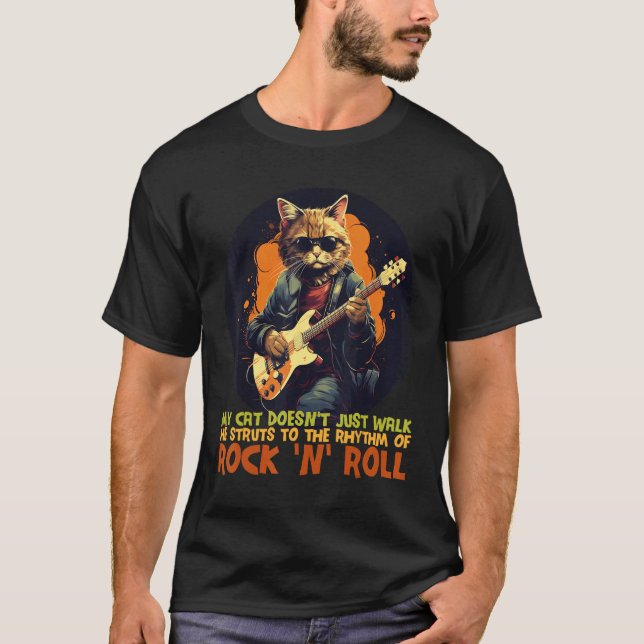 Leatherback Jacket Cat with Sunglasses and electri T-Shirt (Front)