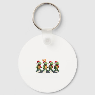 Leatherback Sea Turtle Crossing Road Xmas T-Shirt Key Ring