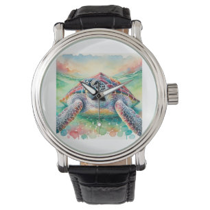 Leatherback Turtle 240824AREF102 - Watercolor Watch