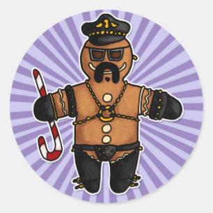 leatherdaddy gingerbread classic round sticker