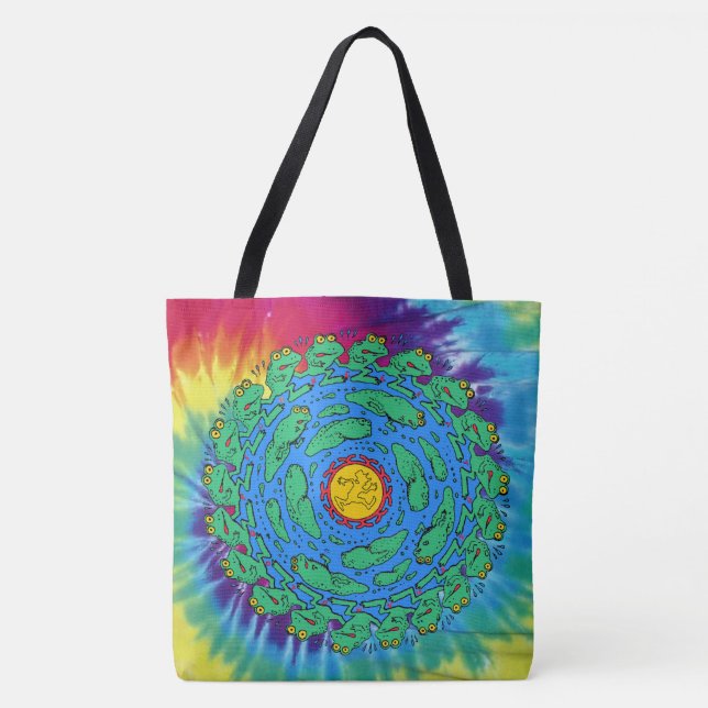 Leatherman Tadpole Frog Tie-Dye Tote Bag (Front)