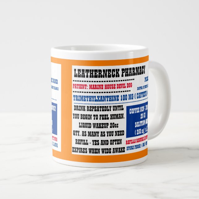 LEATHERNECK PHARMACY LARGE COFFEE MUG (Front Right)