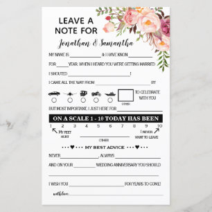Leave a note for Newlywed bilingual pink wedding