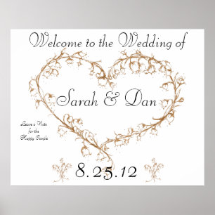 leave a note wedding poster