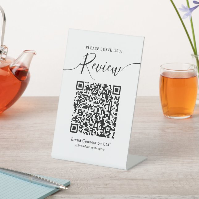 Leave a Review Custom QR Code Business Company Pedestal Sign (In SItu)