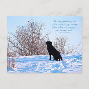 Leave a Trail - Inspirational Quote - Black Lab Postcard