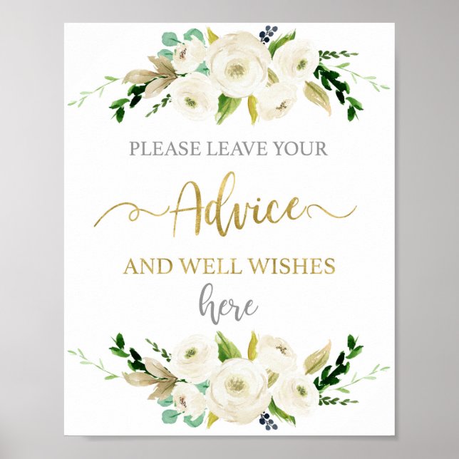 Leave Advice baby shower sign (Front)