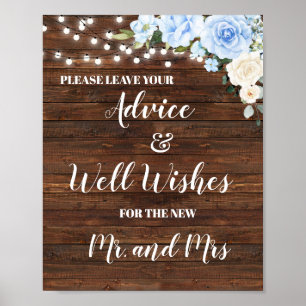 Leave Advice & well Wishes Wood Country Chic Sign
