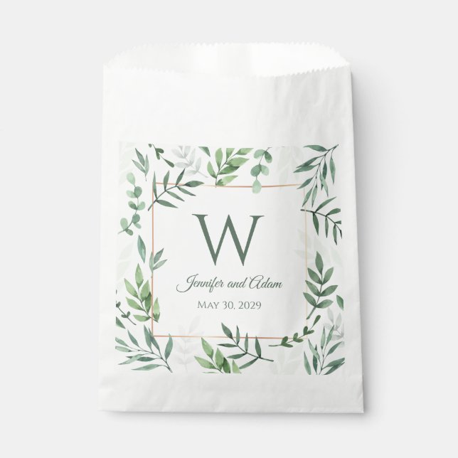 Leave Design Leaf Garden Wedding Favour Bag (Front)