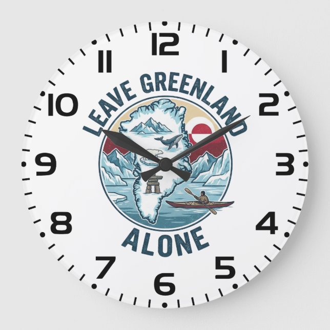 Leave Greenland Alone Large Clock (Front)