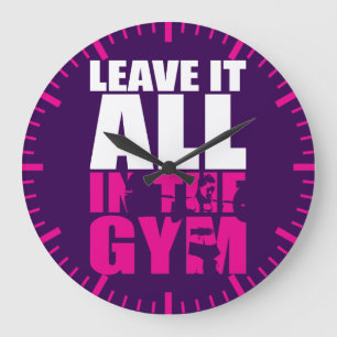 Leave It All In The Gym - Women's Squat Workout Large Clock