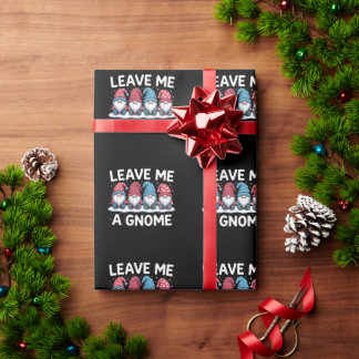 Leave Me A Gnome Christmas Pajama Holiday Wrapping Paper