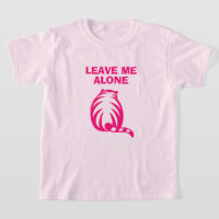 Leave me alone cute cat pink girl's t shirt