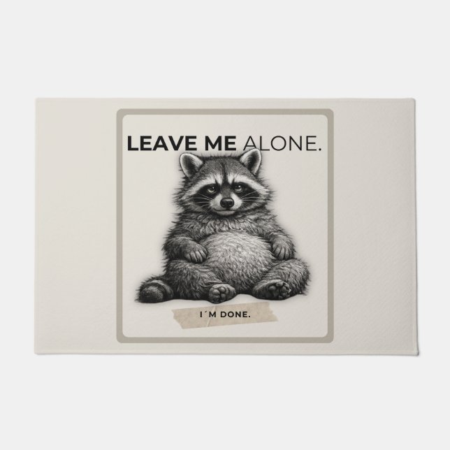 Leave Me Alone Raccoon Doormat | Funny Introvert  (Front)