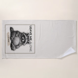 Leave Me Alone Raccoon Doormat Funny Introvert Beach Towel
