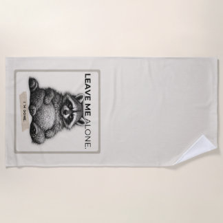 Leave Me Alone Raccoon Doormat | Funny Introvert Beach Towel