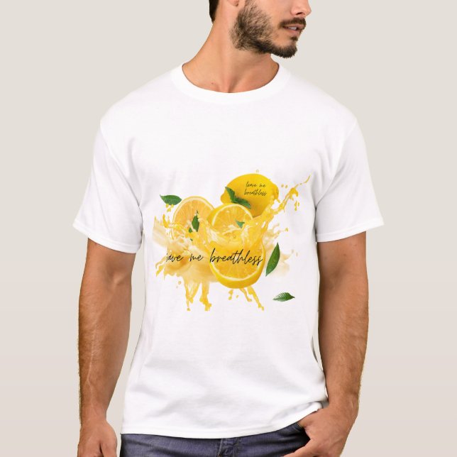 Leave me breathless T-Shirt lemon and water (Front)