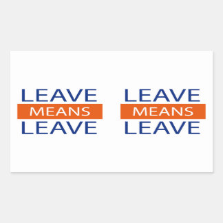 Leave Means Leave, Brexit Means Brexit Rectangular Sticker