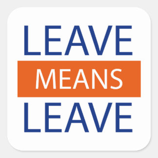 Leave Means Leave, Brexit Means Brexit Square Sticker