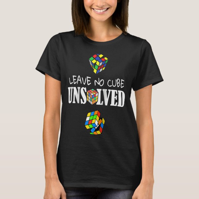 Leave No Cube Unsolved Speed Cubing Math Raglan T-Shirt (Front)