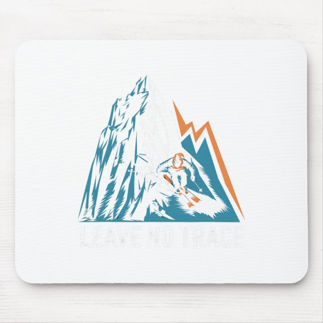 Leave No Trace Alpine Skiing Enthusiast  Mouse Mat (Front)