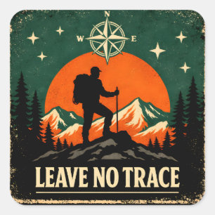 Leave No Trace – Eco Outdoor Ethics Nature Square Sticker
