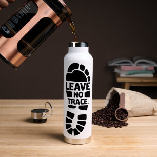 Leave No Trace Hiking Bootprint Design Water Bottle