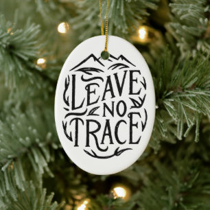 Leave no trace hiking mountains eco friendly ceramic tree decoration