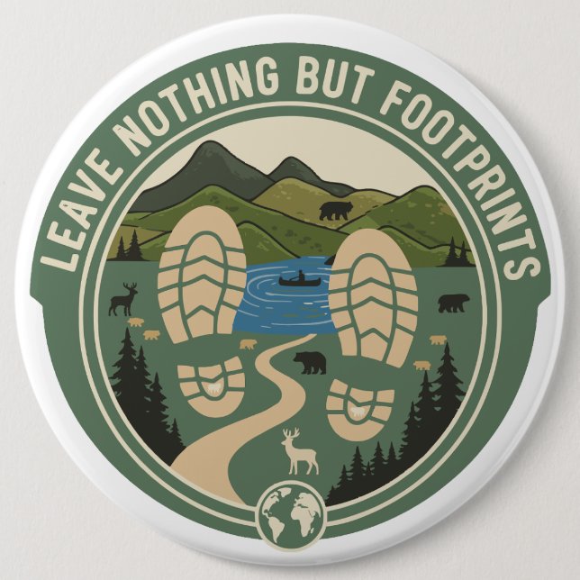 Leave Nothing But Footprints 6 Cm Round Badge (Front)