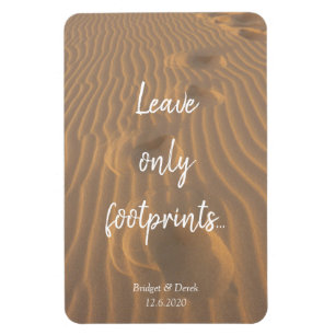 Leave Only Footprints Beach Quote Magnet