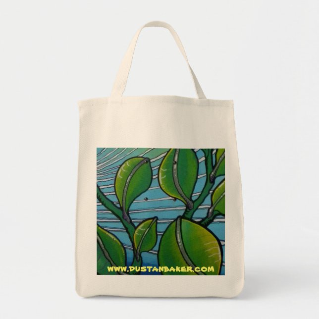Leave Print on Organic Grocery Tote (Front)