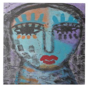 Leave the Past Behind Abstract Painting on OSB Tile