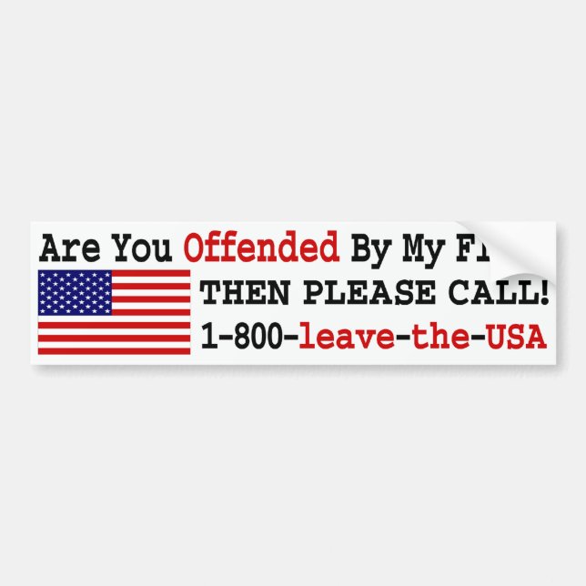 Leave The USA Bumper Sticker (Front)