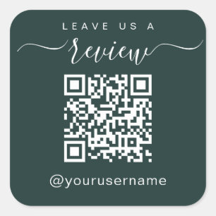 Leave Us A Review Business QR Code Social media Square Sticker