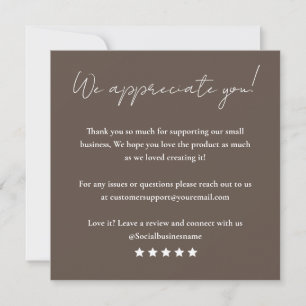 Leave Us A Review Customer Feedback Thank You Card