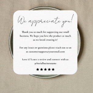 Leave Us A Review   Customer Feedback   Thank You Square Business Card