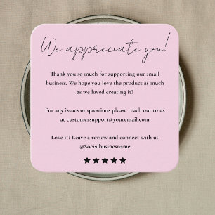 Leave Us A Review   Customer Feedback   Thank You Square Business Card