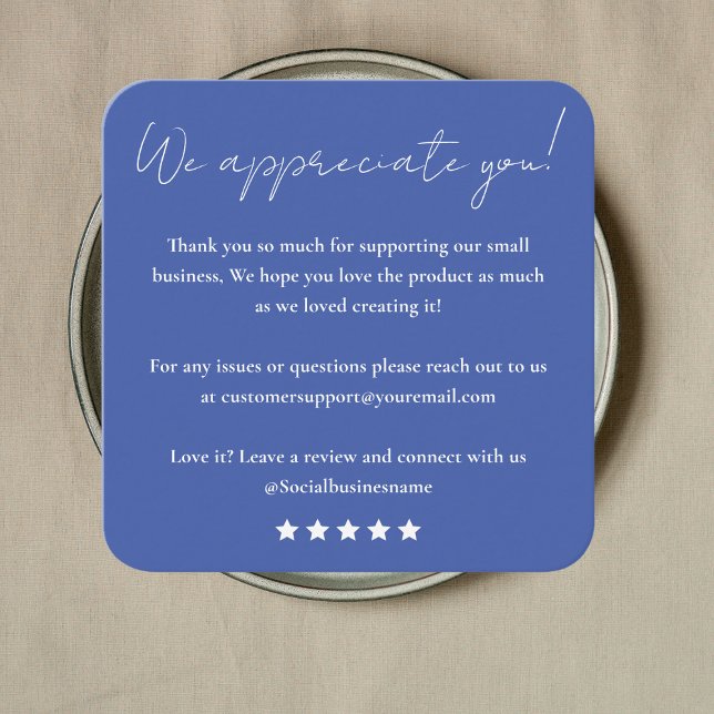 Leave Us A Review | Customer Feedback | Thank You Square Business Card (Creator Uploaded)