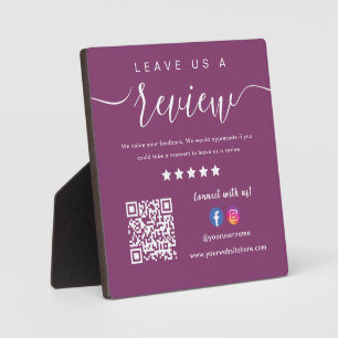 Leave Us A Review Facebook Instagram Logo Qr Code Plaque