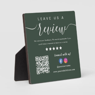 Leave Us A Review Facebook Instagram Logo Qr Code Plaque